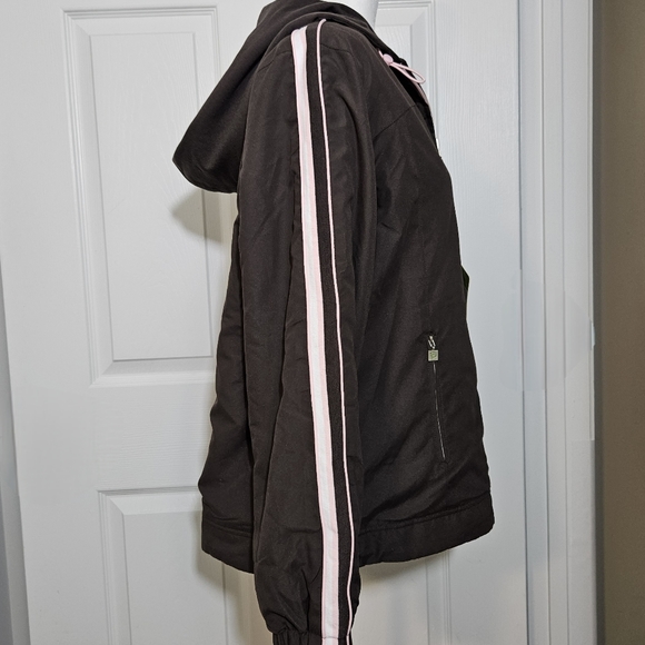 EVERLAST Womens Reversable Zip Up Hooded Jacket, Brown Sz L NWT - Picture 8 of 13